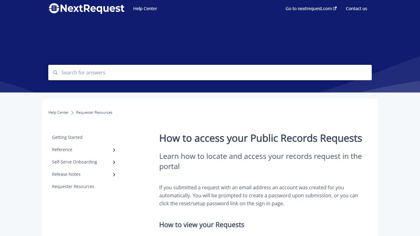 How to access your Public Records Requests